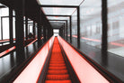 Red escalator by Pexels on GIANT ART - black photo art