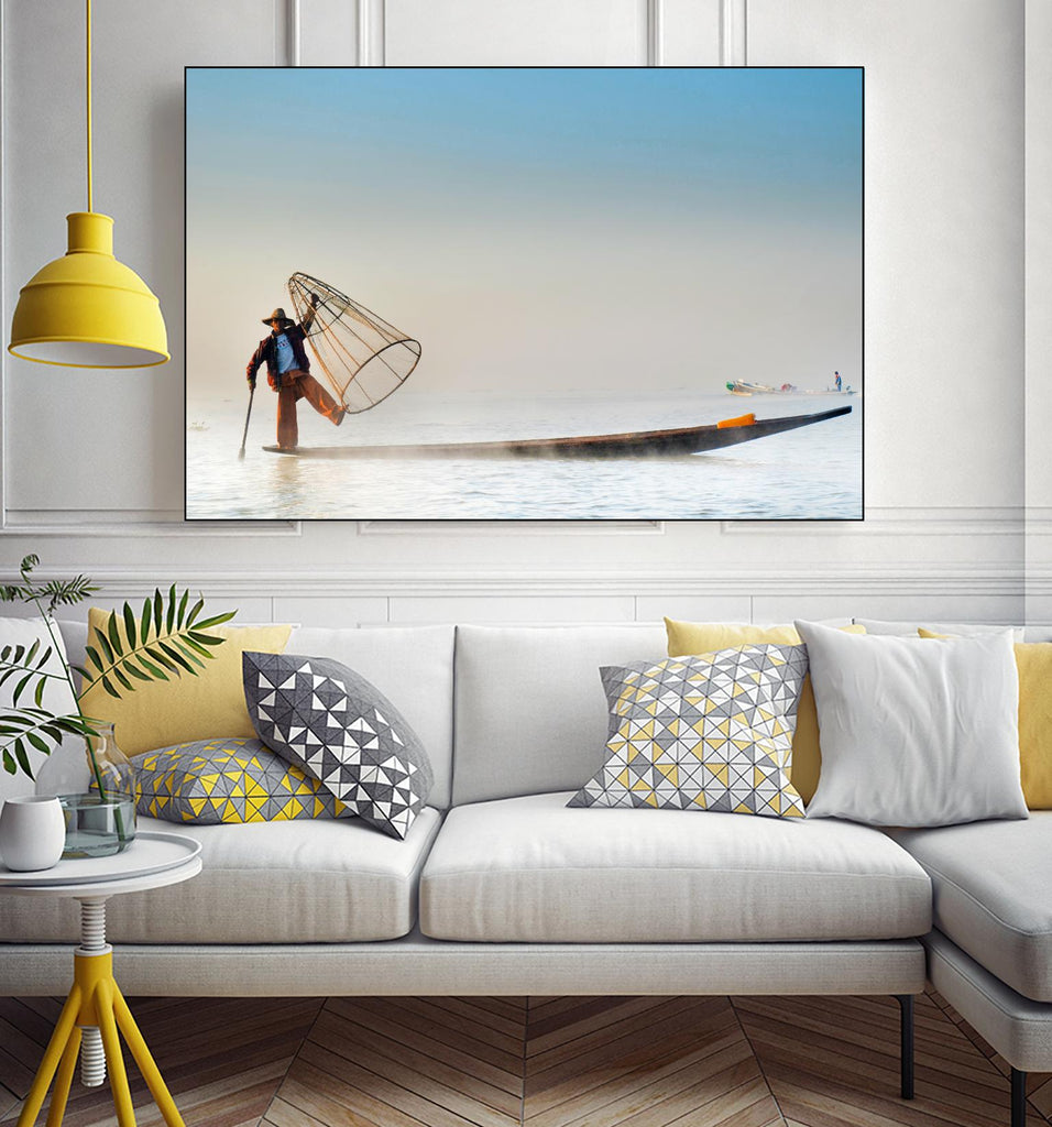 Fishing by Pexels on GIANT ART - white sea scene