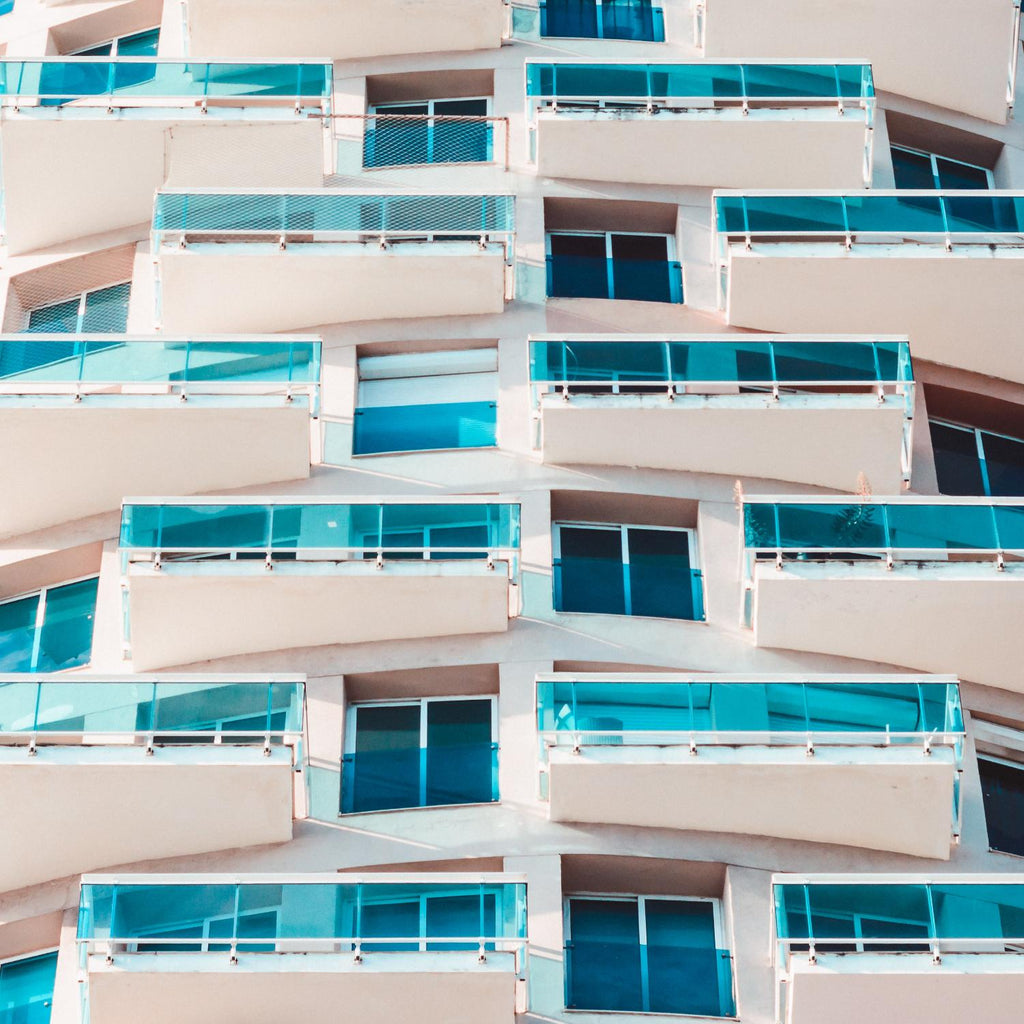 Balconies by Pexels on GIANT ART - blue architectural